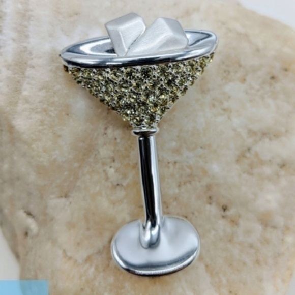 NAPIER Vintage Martini Glass pin Brooch - Picture 4 of 8